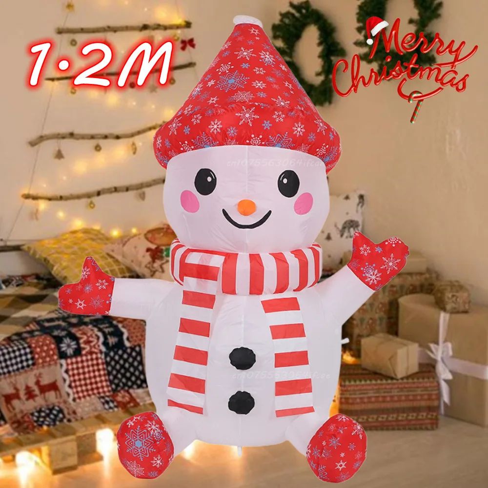 12M Inflatable Sitting Snowman Christmas Yard Decoration With LED 0