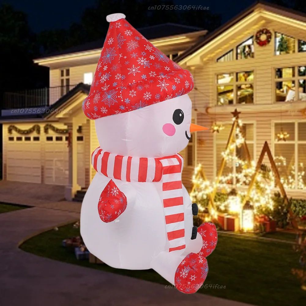 12M Inflatable Sitting Snowman Christmas Yard Decoration With LED 3