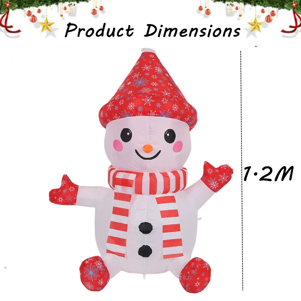 12M Inflatable Sitting Snowman Christmas Yard Decoration With LED 5