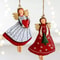 Vintage Wooden Angel Christmas Tree Hanging Ornaments Set 4
