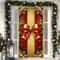 Red Gold Christmas Door Cover Banner With Bows Decor 3