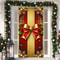 Red Gold Christmas Door Cover Banner With Bows Decor 3