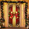 Red Gold Christmas Door Cover Banner With Bows Decor 4