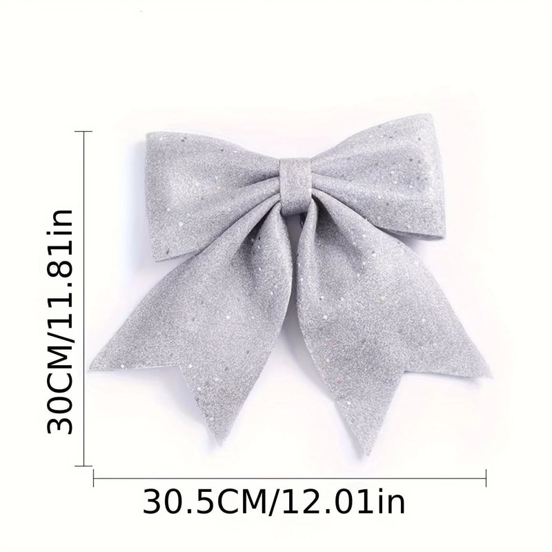 Sequined Christmas Bow Ornament For Tree And Holiday Decor 7