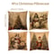 Merry Christmas Decorative Cushion Cover Set 4pcs Holiday Pillow Cases 15