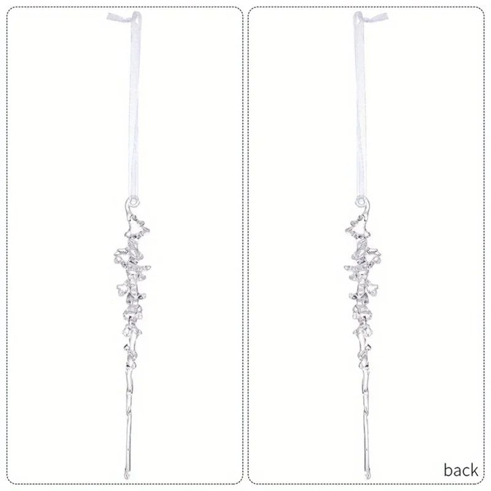 Elegant Acrylic Icicle Christmas Tree Ornaments Set 6
