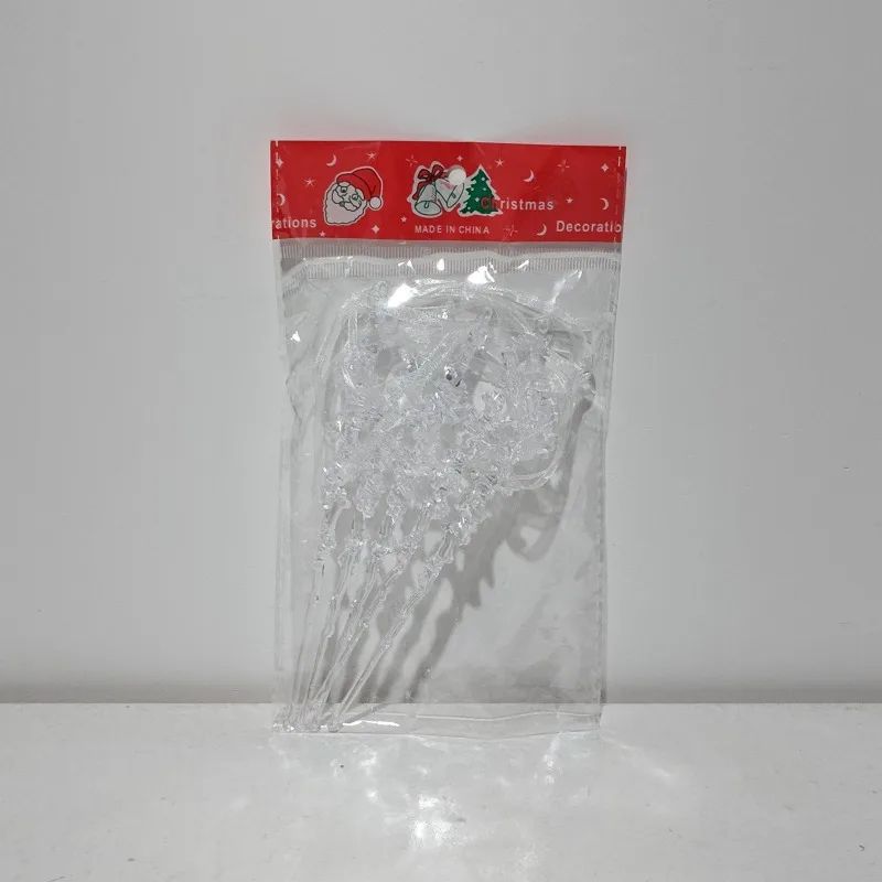 Elegant Acrylic Icicle Christmas Tree Ornaments Set 9