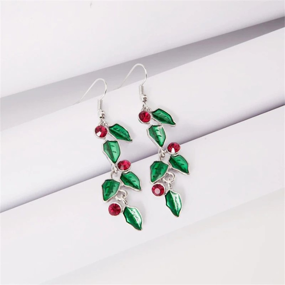 Rhinestone Christmas Light Bulb Drop Earrings 5