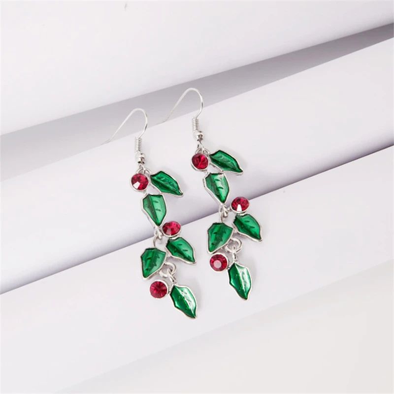 Rhinestone Christmas Light Bulb Drop Earrings 5