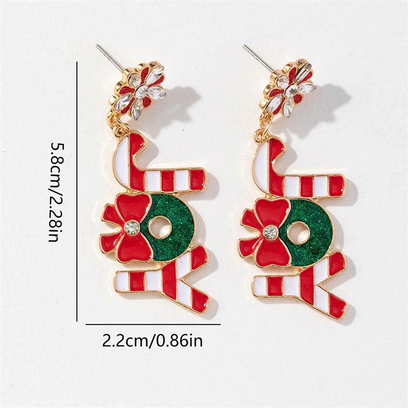 Rhinestone Christmas Light Bulb Drop Earrings 6