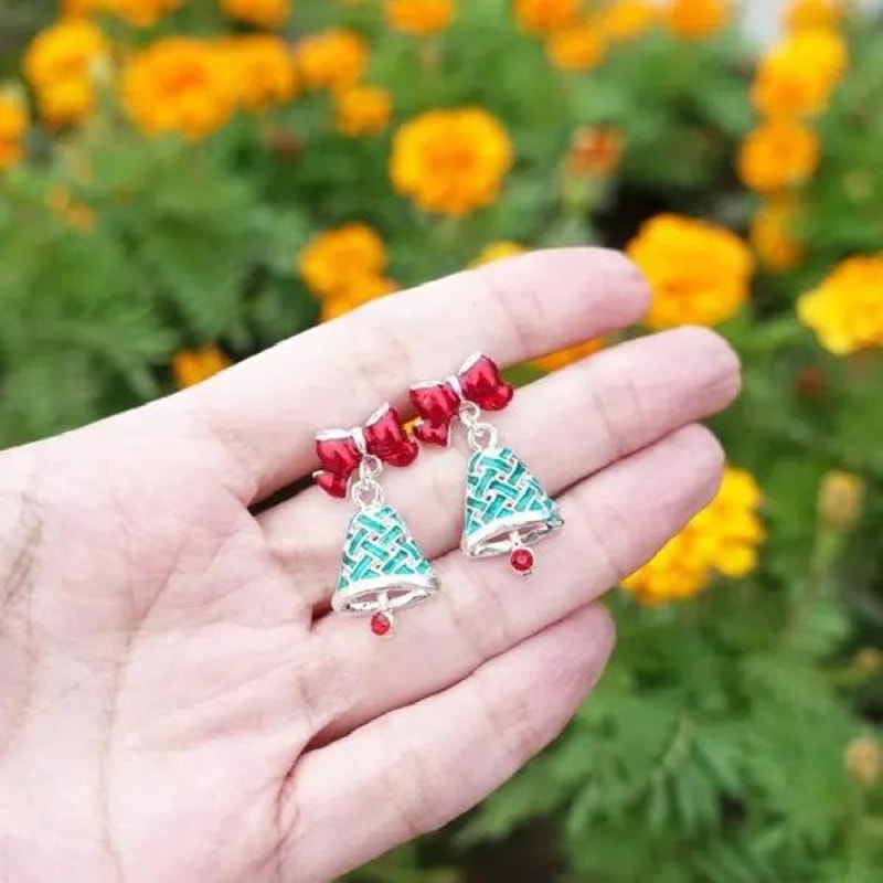 Rhinestone Christmas Light Bulb Drop Earrings 22