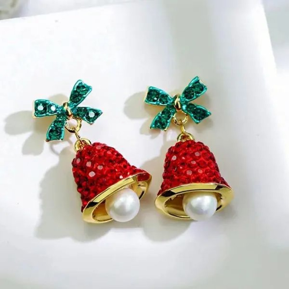 Rhinestone Christmas Light Bulb Drop Earrings 23