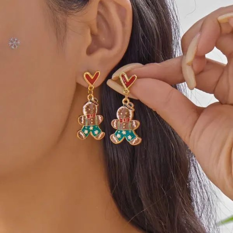 Rhinestone Christmas Light Bulb Drop Earrings 8