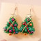 Cute Christmas Tree Star Drop Earrings 1