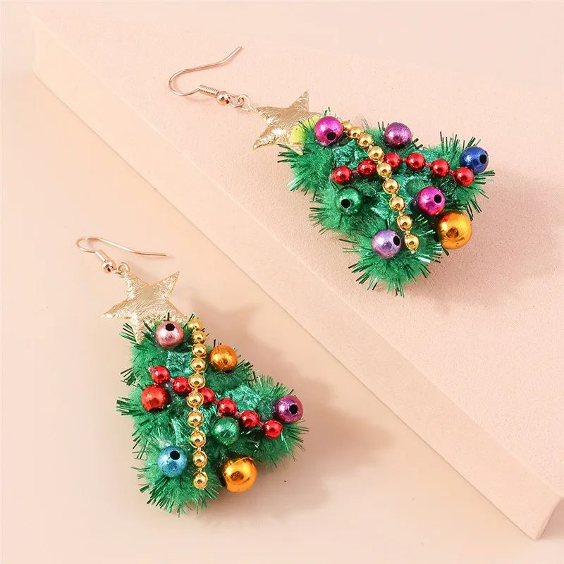 Cute Christmas Tree Star Drop Earrings 4