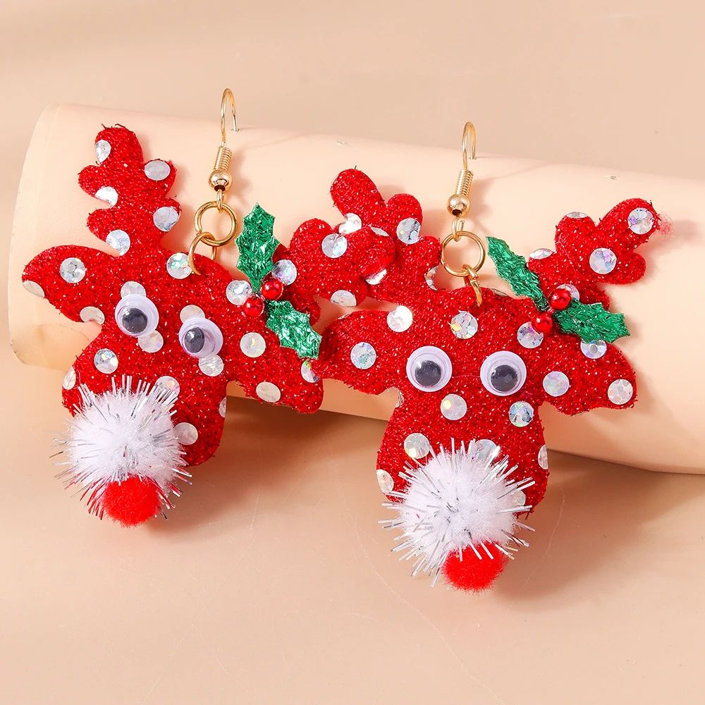 Cute Christmas Tree Star Drop Earrings 20