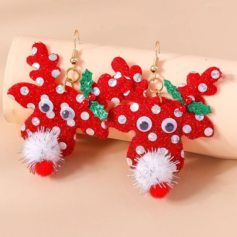Cute Christmas Tree Star Drop Earrings 20
