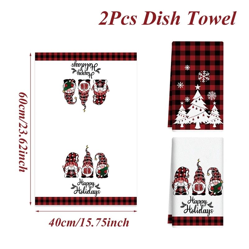 Merry Christmas Santa Kitchen Towels Set Of 2 7