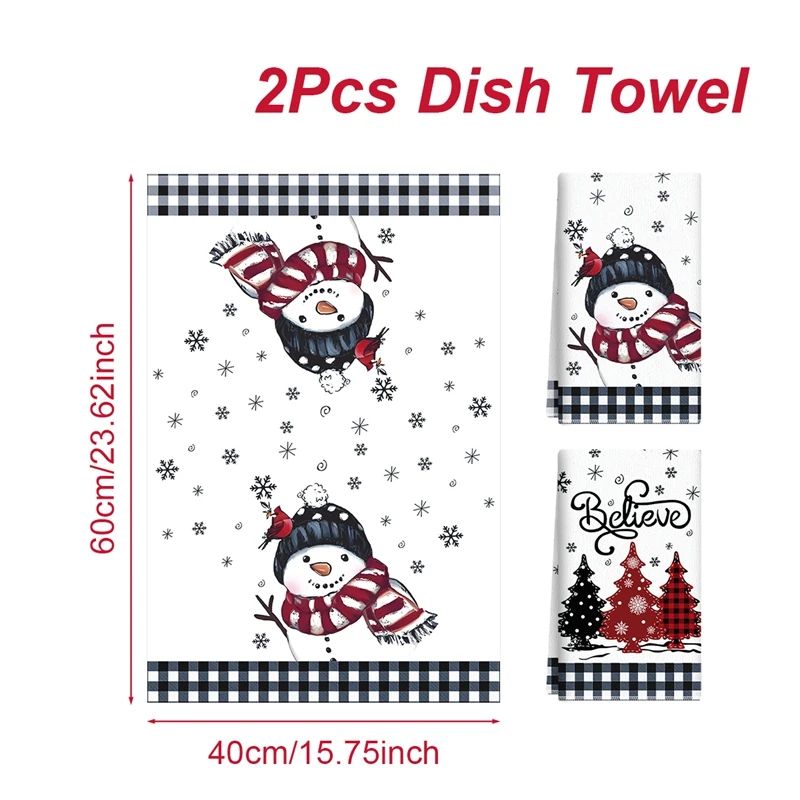 Merry Christmas Santa Kitchen Towels Set Of 2 6