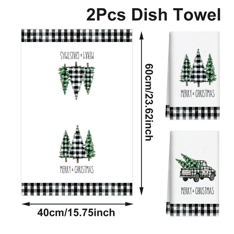 Merry Christmas Santa Kitchen Towels Set Of 2 10