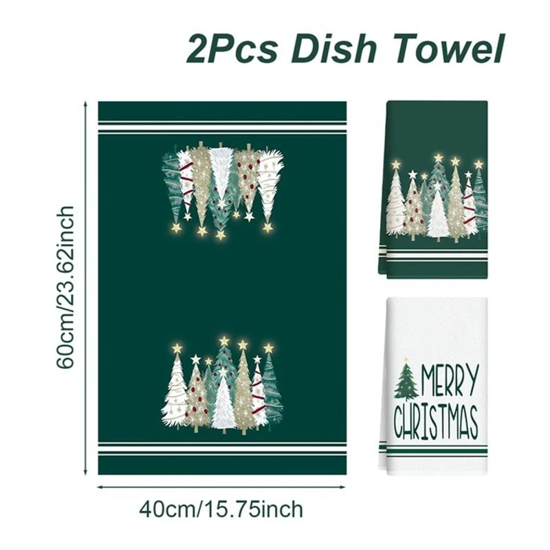Merry Christmas Santa Kitchen Towels Set Of 2 11