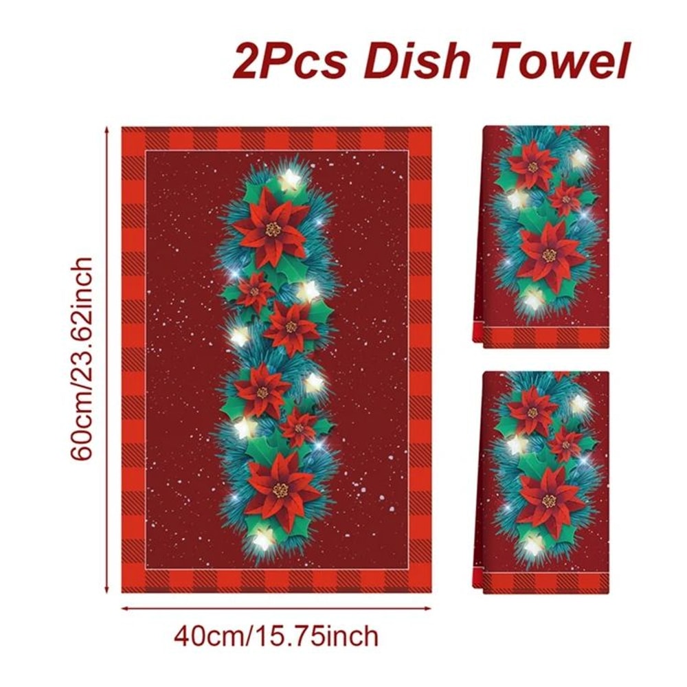 Merry Christmas Santa Kitchen Towels Set Of 2 12