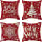 Red Snowflake Christmas Farmhouse Pillow Cover 0