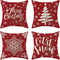 Red Snowflake Christmas Farmhouse Pillow Cover 0