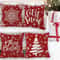 Red Snowflake Christmas Farmhouse Pillow Cover 1