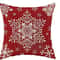 Red Snowflake Christmas Farmhouse Pillow Cover 2
