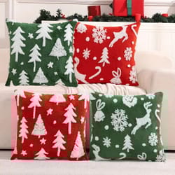 3d christmas reindeer tree pillow cover