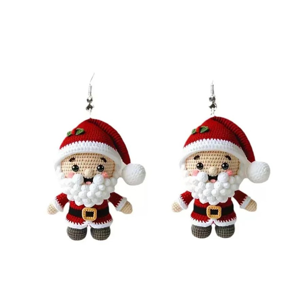 Acrylic Santa Claus Double Sided Drop Earrings 5