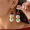 Handmade Wooden Santa Snowman Christmas Dangle Earrings 14