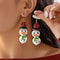 Handmade Wooden Santa Snowman Christmas Dangle Earrings 14