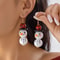 Handmade Wooden Santa Snowman Christmas Dangle Earrings 17