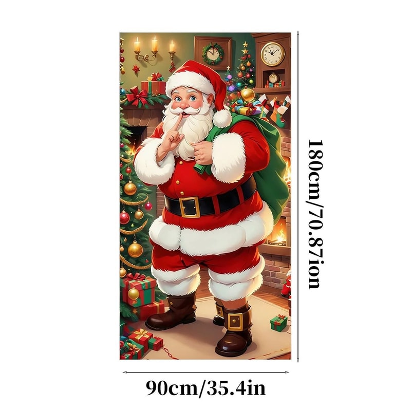 Santa Claus Deer Christmas Door Banner 6