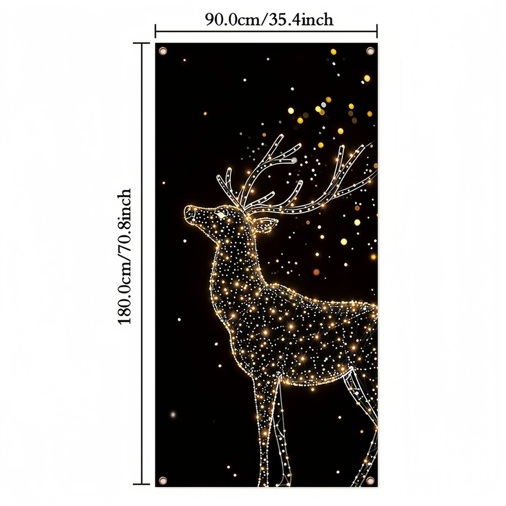 Santa Claus Deer Christmas Door Banner 11