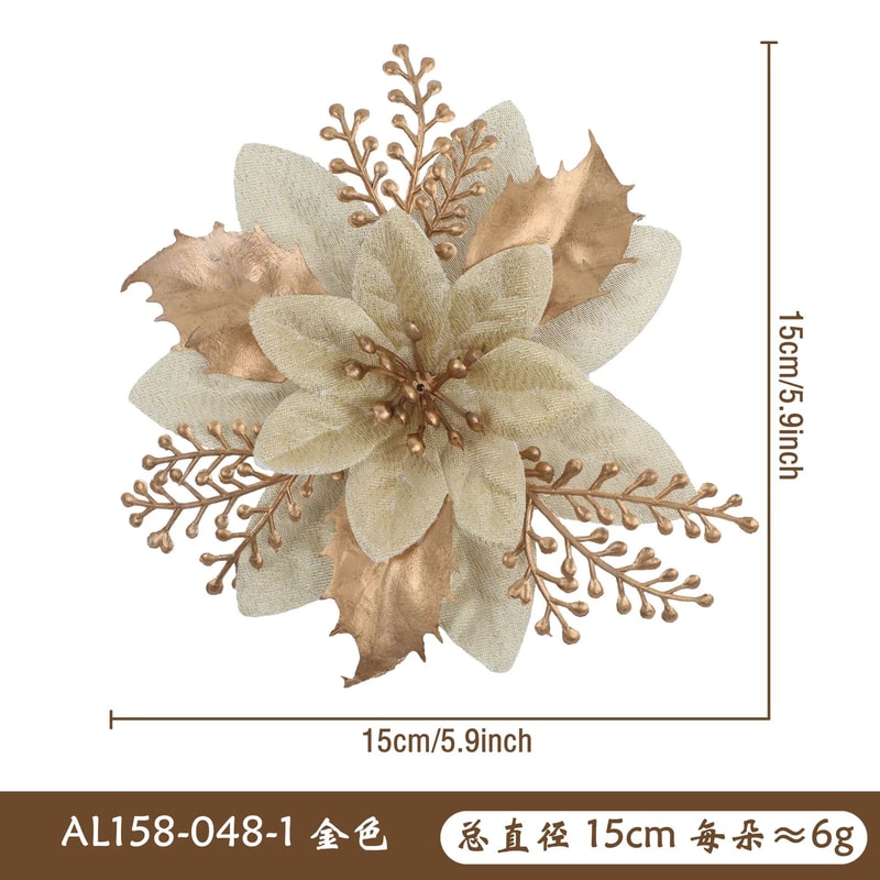 Artificial Christmas Poinsettia Flower Decoration 12