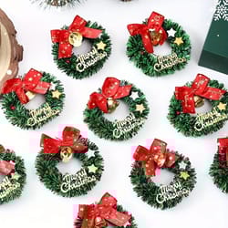 mini christmas wreath ornaments set 10pcs
