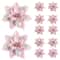Glitter Pink Poinsettia Christmas Tree Flowers Set 5pcs 0