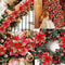 Glitter Pink Poinsettia Christmas Tree Flowers Set 5pcs 6