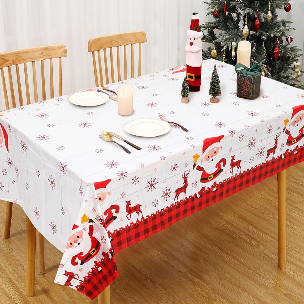 Santa Claus Reindeer Christmas Tablecloth 2