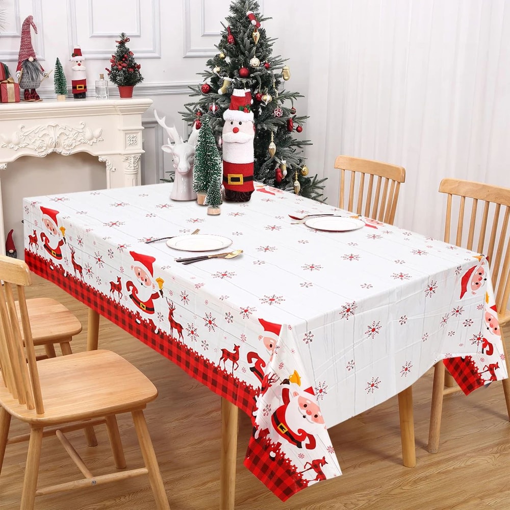 Santa Claus Reindeer Christmas Tablecloth 3
