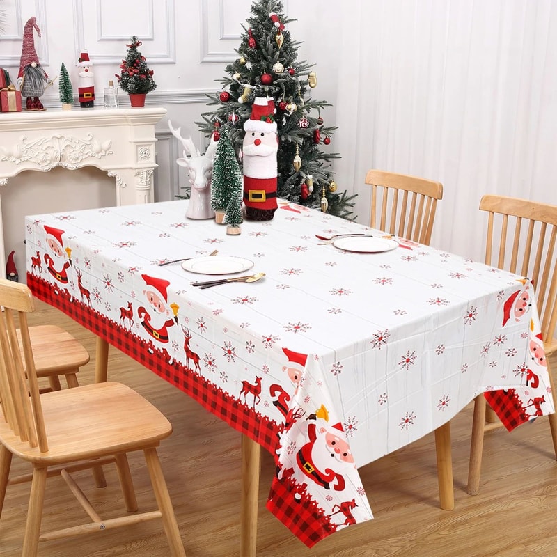 Santa Claus Reindeer Christmas Tablecloth 3