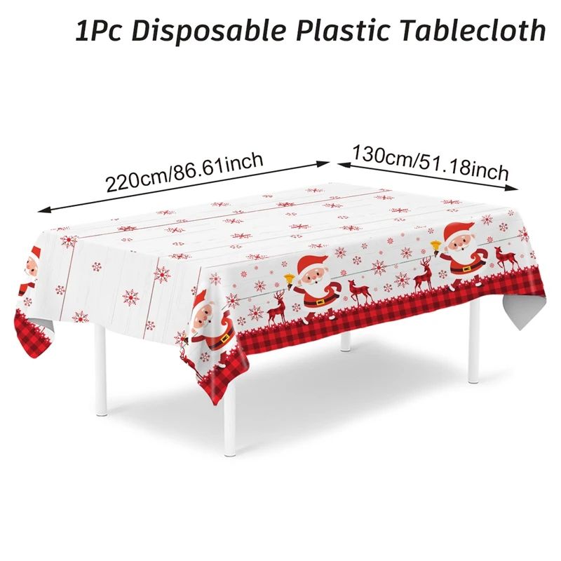 Santa Claus Reindeer Christmas Tablecloth 7
