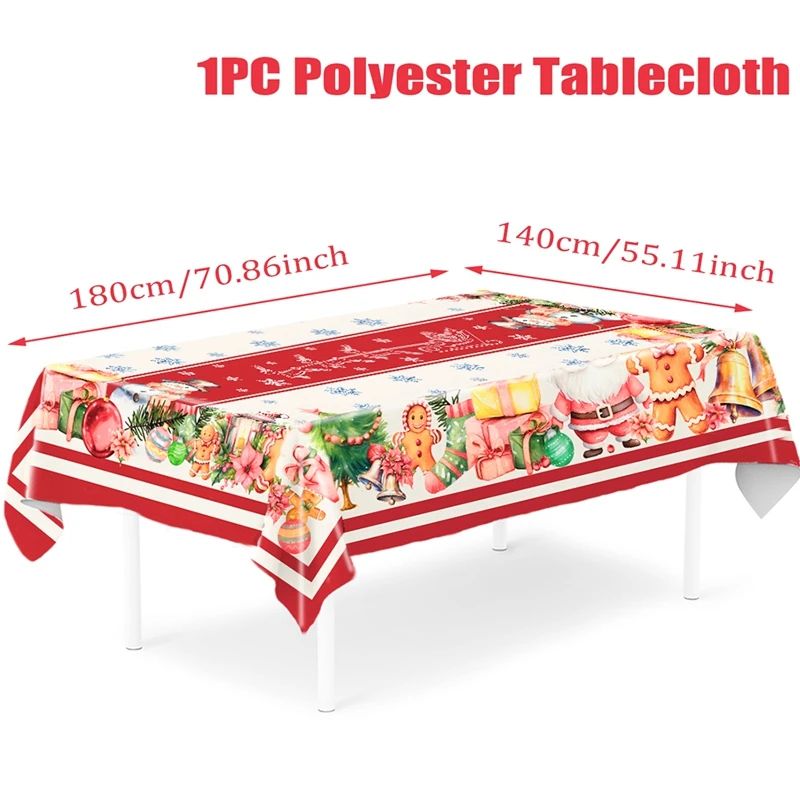 Santa Claus Reindeer Christmas Tablecloth 9