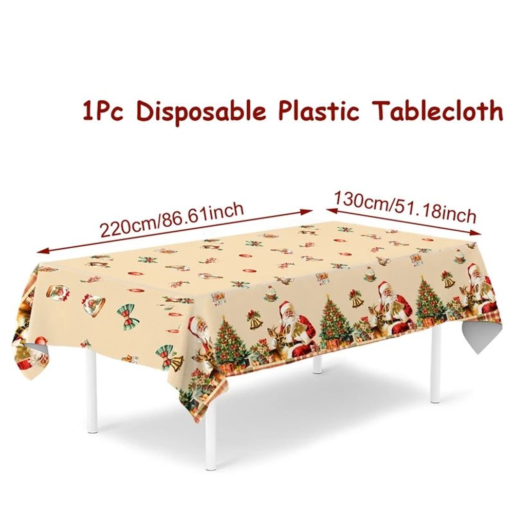 Santa Claus Reindeer Christmas Tablecloth 13