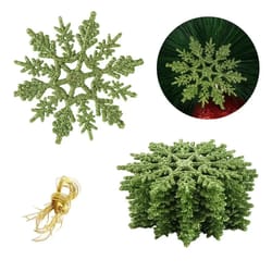 glitter snowflake christmas bauble ornament set 12pcs