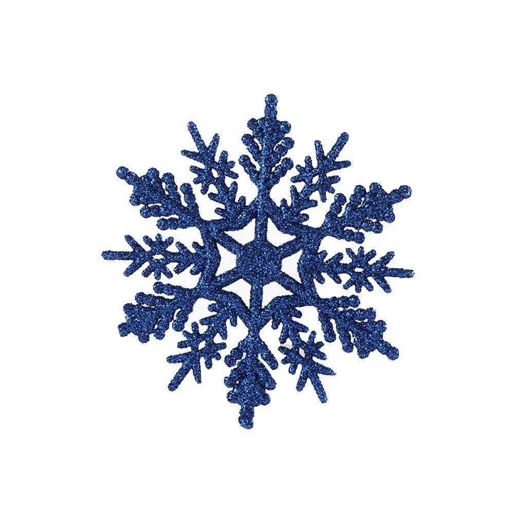 Glitter Snowflake Christmas Bauble Ornament Set 12pcs 5