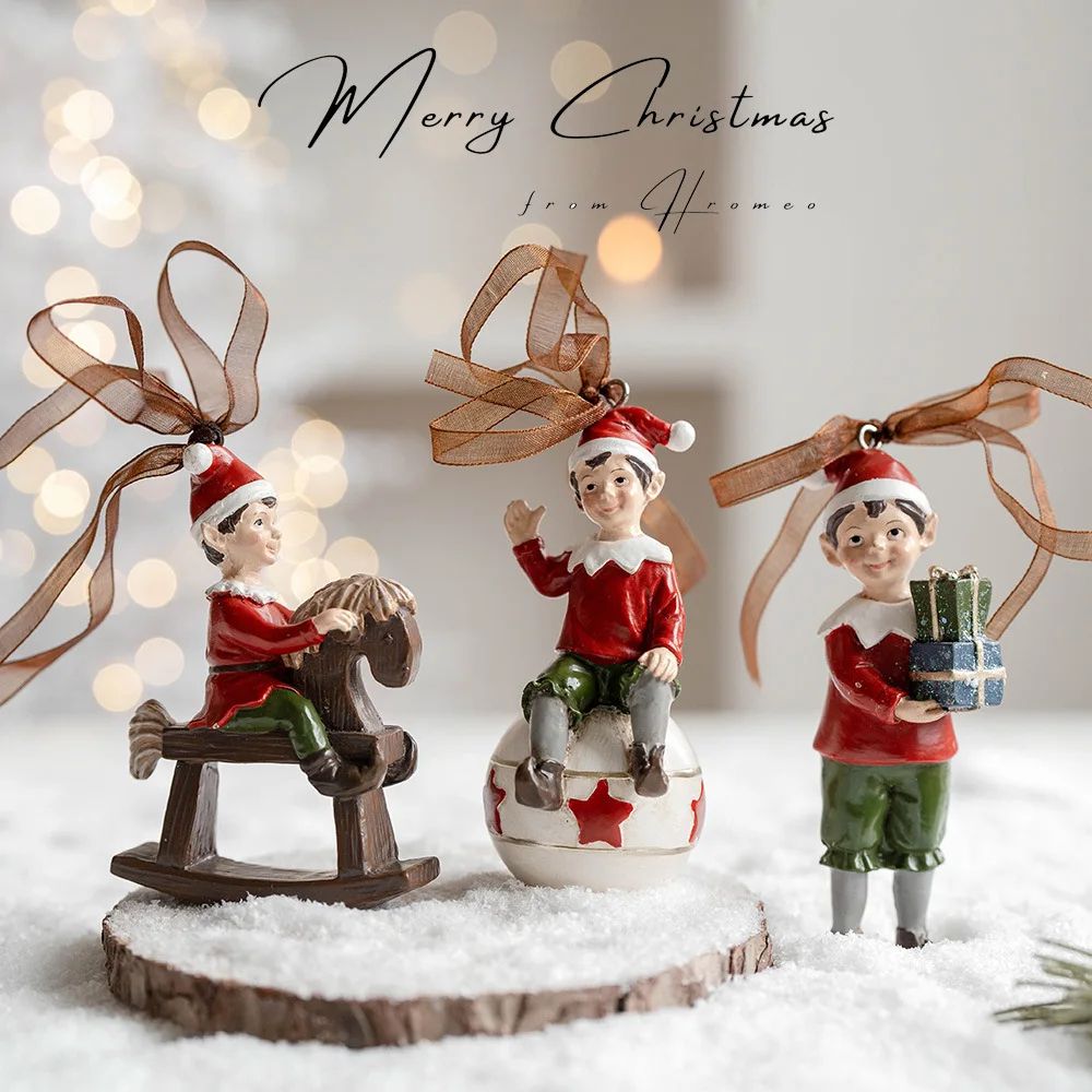 Retro 3D Christmas Tree Bell Resin Ornament 2